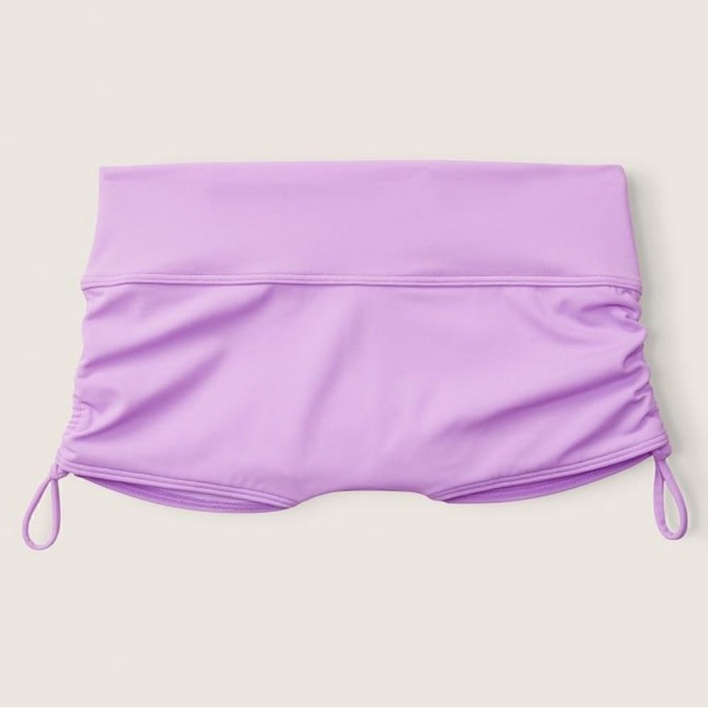 Victoria’s Secret Pink Swim Shortie Bikini Bottom Ruched sides  purple petal